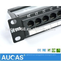 AMP 19 &quot;1U montaje de pared IDC doble cat5e Panel de conexiones de ingeniería de 24 puertos con tapa antipolvo